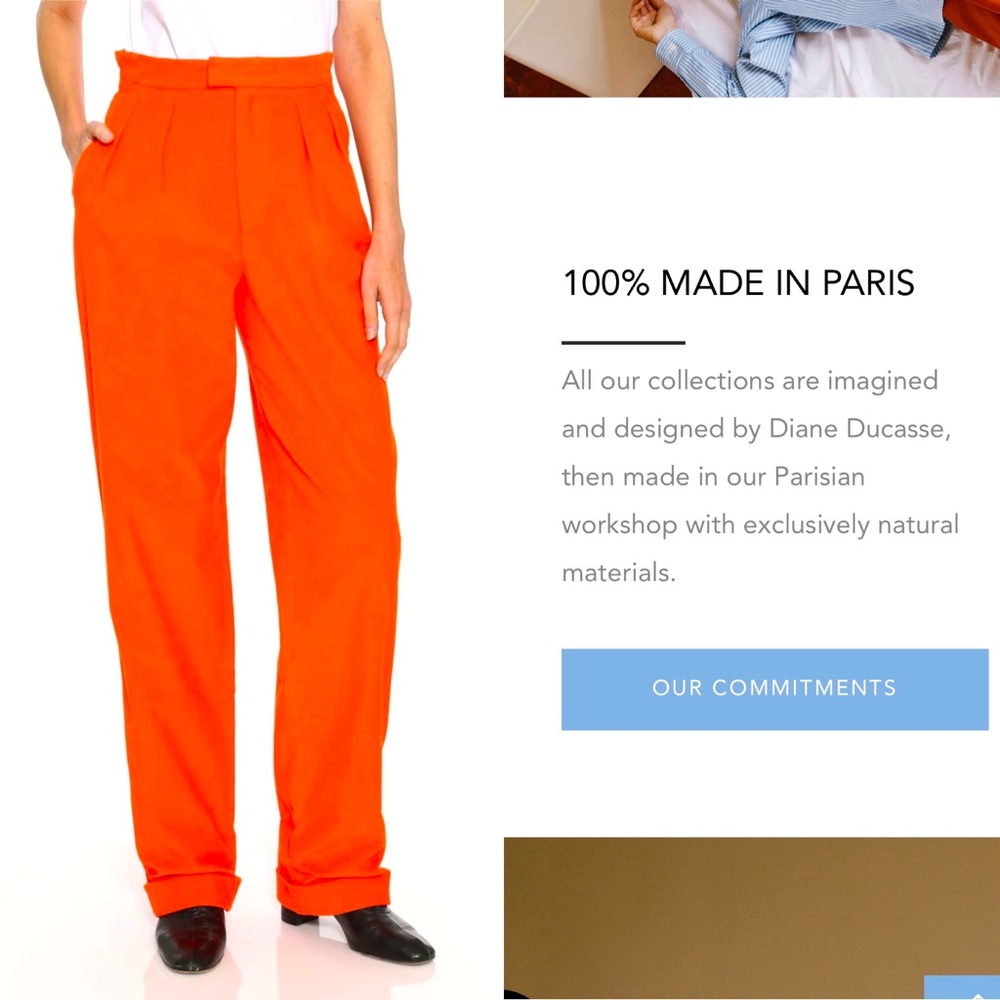 Diane Ducasse Bright Orange Jules Straight Trouser ✨Rare Find✨